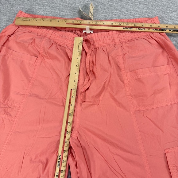 Aerie Womens XXL Coral Pink Cargo Pants Cotton Drawstring Wide Leg MSRP $54 - Picture 6 of 16
